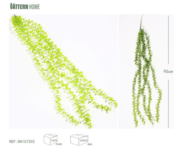 Eucalyptus rattan wall hanging 95CM plastic. (PE), dark green, light green thick and layered, clear texture, natural and authentic