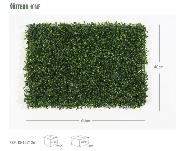 Césped 40*60CM plástico (PE) 308 Milán, verde, grueso y en capas, textura clara, natural y verdadero.
