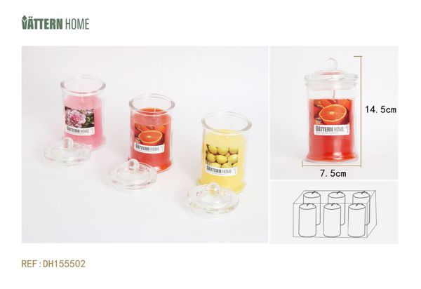 Vela de parafina de 7,5 x 14,5 cm, sabor a rosa, sabor a naranja, sabor a limón, sabor a manzana, sabor a océano (rosa, amarillo, naranja), duración de combustión de 35 horas