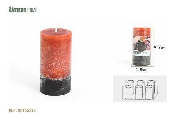 Vela de pilar de parafina de 4,8 x 9,8 cm con sabor a manzana y canela (rojo tierra) que dura 28 horas