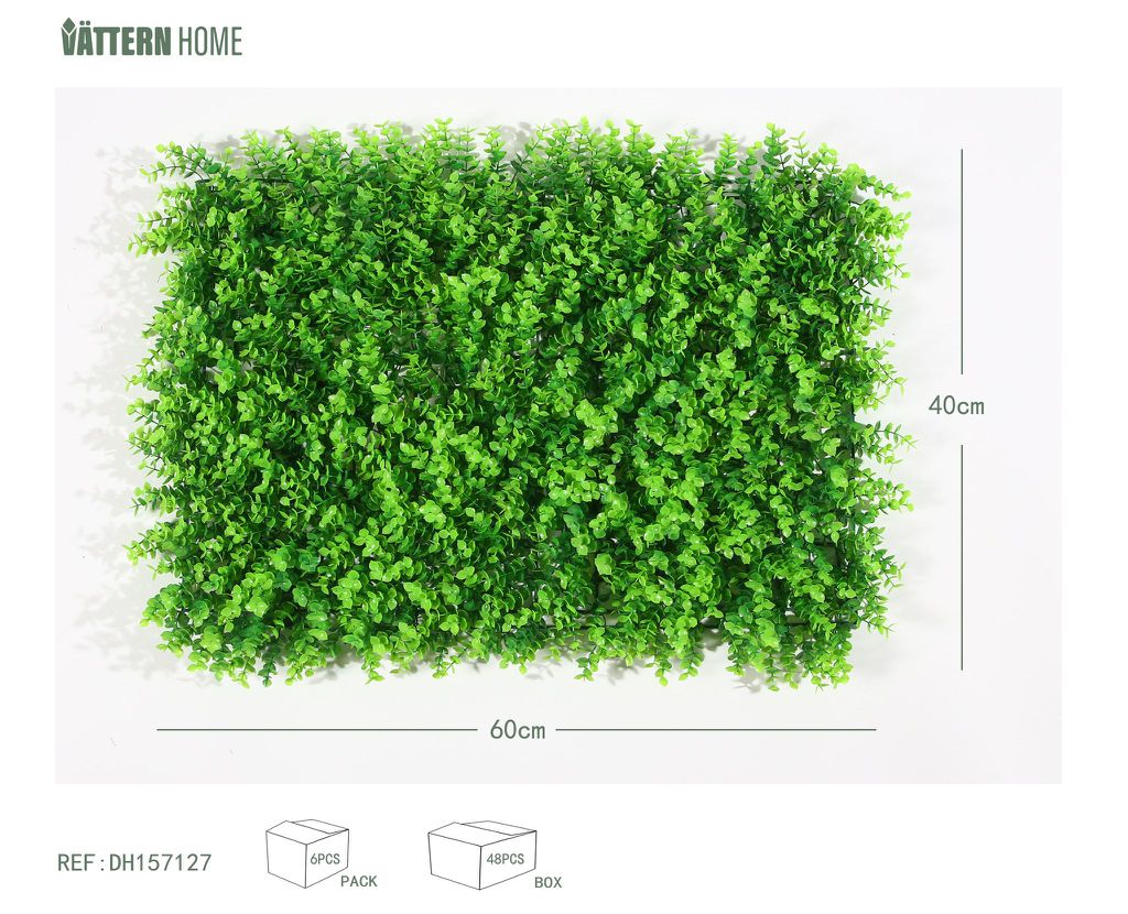 308 Eucalipto, césped 40*60CM plástico PE verde de capas gruesas, textura clara, natural y verdadero