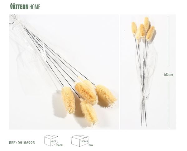 Flores de caña secas artificiales 60CM25G decoración beige para el interior, la decoración del espacio es eternamente romántica y la vida hogareña está llena de sentido ritual.