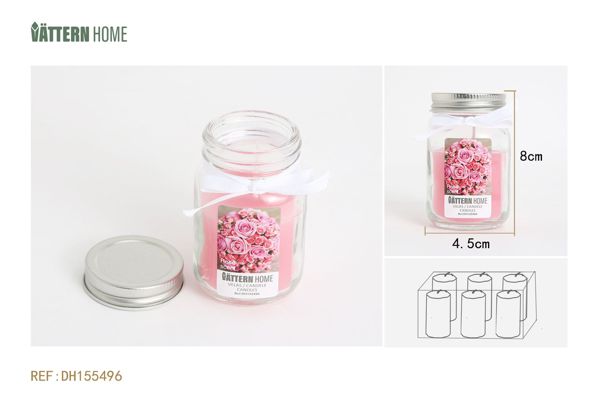 Vela de parafina de 4,5 x 8 cm con aroma a rosa (rosa) que dura 10 horas