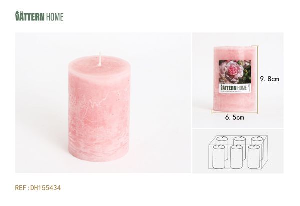 Vela de pilar de parafina de 6,5 x 9,8 cm con aroma a rosa (rosa) que dura 40 horas