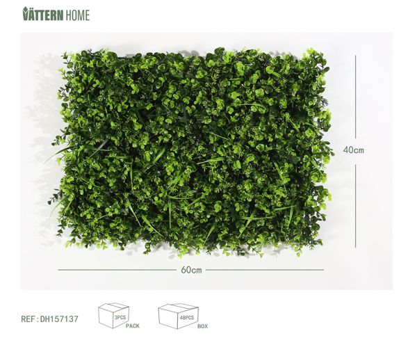 Césped mixto de eucalipto de fondo engrosado 40*60CM plástico (PE) verde en capas gruesas, textura clara, natural y verdadera