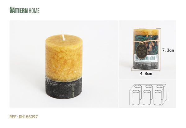 Vela de pilar de 4,8 x 7,3 cm con aroma a colofonia de parafina (caqui) que dura 18 horas