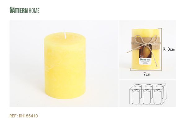 Vela de pilar de parafina de 7 x 9,8 cm con sabor a mango (amarillo limón) que dura 40 horas