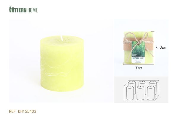 Vela de pilar de parafina de 7 x 7,3 cm con sabor a bosque (verde manzana) que dura 30 horas