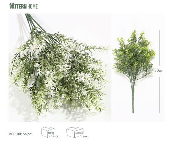 Hoja de cedro 30CMPE blanco con decoración verde
