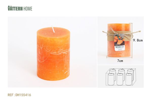 Vela de pilar de parafina de 7 x 9,8 cm con sabor a naranja (naranja) que dura 40 horas