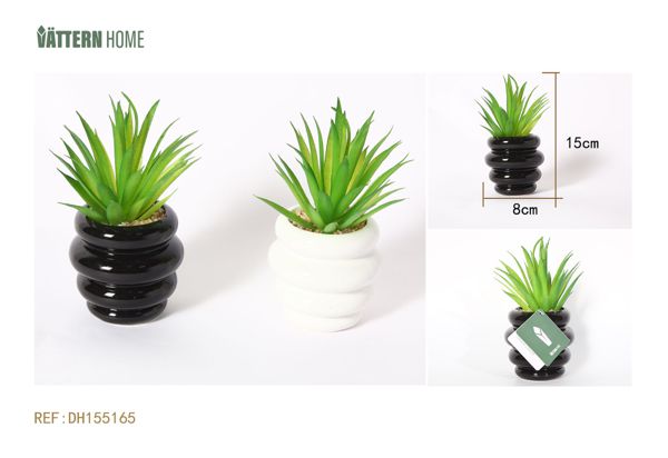 Maceta de cerámica artificial para plantas (paquete de dos) de 8 x 15 cm