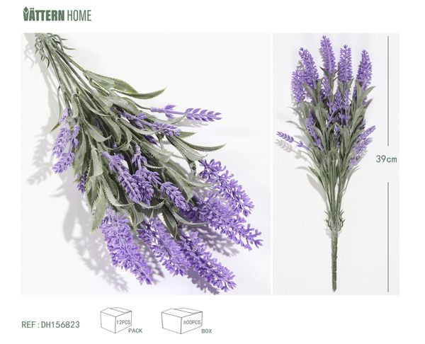 7 cabezas de cariño lavanda: 39cm morado