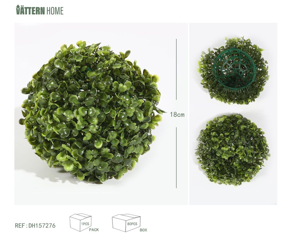 Bola de Milán de 18 cm, de plástico, para tejado verde, para colocar en ventanas y otros escenarios, de poliéster, fácil de instalar