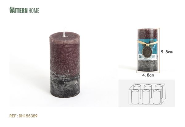 Vela de pilar de 4,8 x 9,8 cm, sabor a océano de parafina (gris), duración de combustión de 28 horas