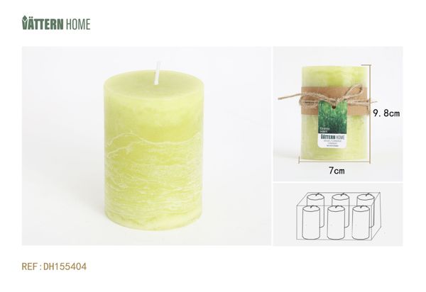 Vela de pilar de parafina de 7 x 9,8 cm con sabor a bosque (verde manzana) que dura 40 horas