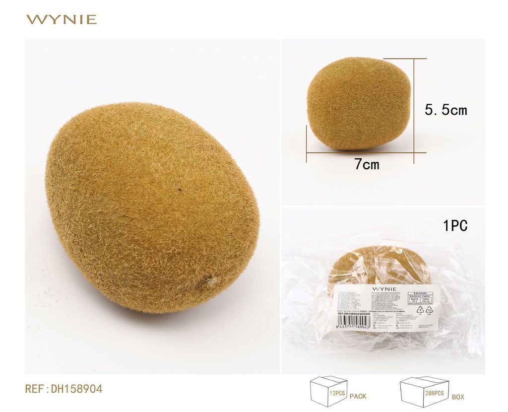Kiwi artificial de 7 x 5,5 cm, espuma verde, pera auténtica, decoración para el hogar, cocina, fiesta, decoración de escritorio