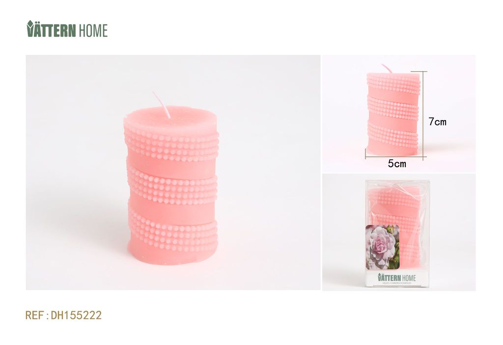 Vela de pilar de 5 x 7 cm con aroma a rosa de parafina (rosa) que arde durante 4 horas