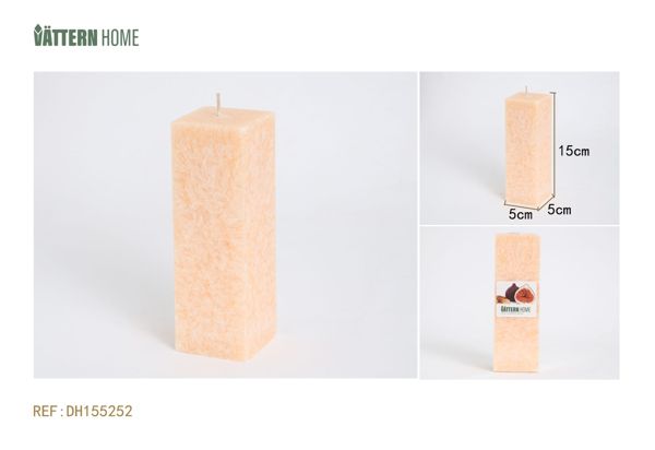 Vela de parafina de 5*5*15CM sabor a higos (color champán) que dura 48 horas