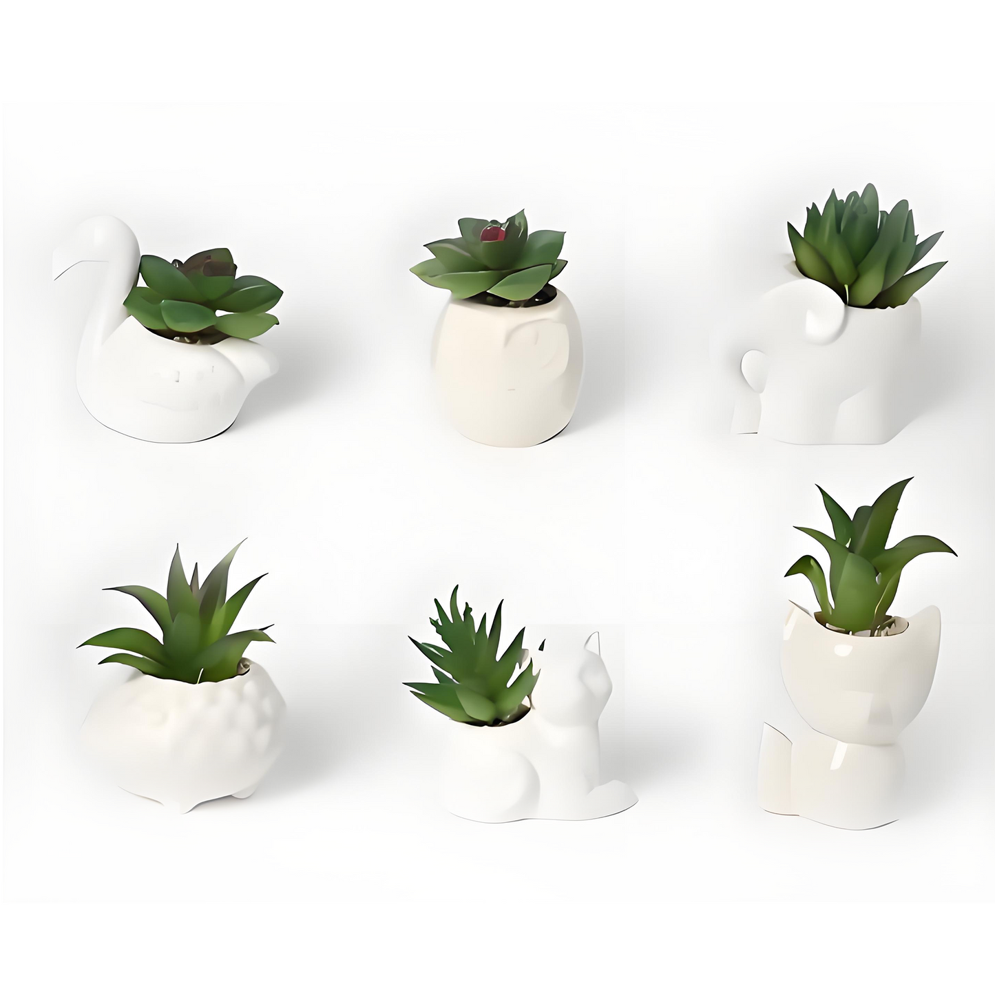 VATTEN HOME Plantas Artificiales 8 * 10CM, CERÁMICA, MACETAS DE Plantas Verdes SIMULADAS para Crear PAISAJES ECOLÓGICOS EN EL Espacio Natural Y Decoraciones ESCÉNICAS