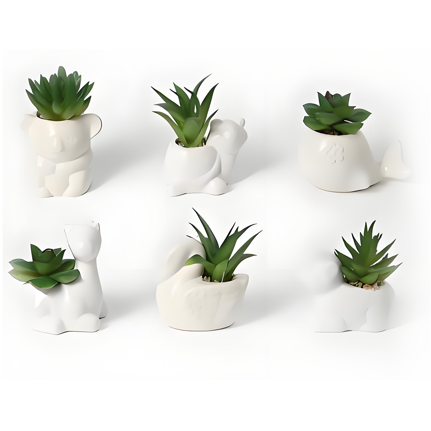 VATTEN HOME Plantas Artificiales 8 * 10CM, CERÁMICA, MACETAS DE Plantas Verdes SIMULADAS para Crear PAISAJES ECOLÓGICOS EN EL Espacio Natural Y Decoraciones ESCÉNICAS