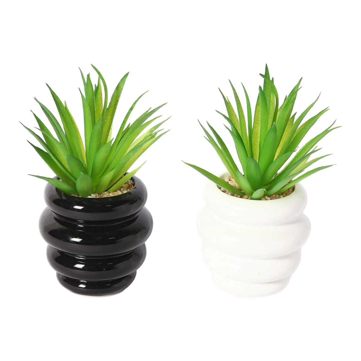 Maceta de cerámica artificial para plantas (paquete de dos) de 8 x 15 cm