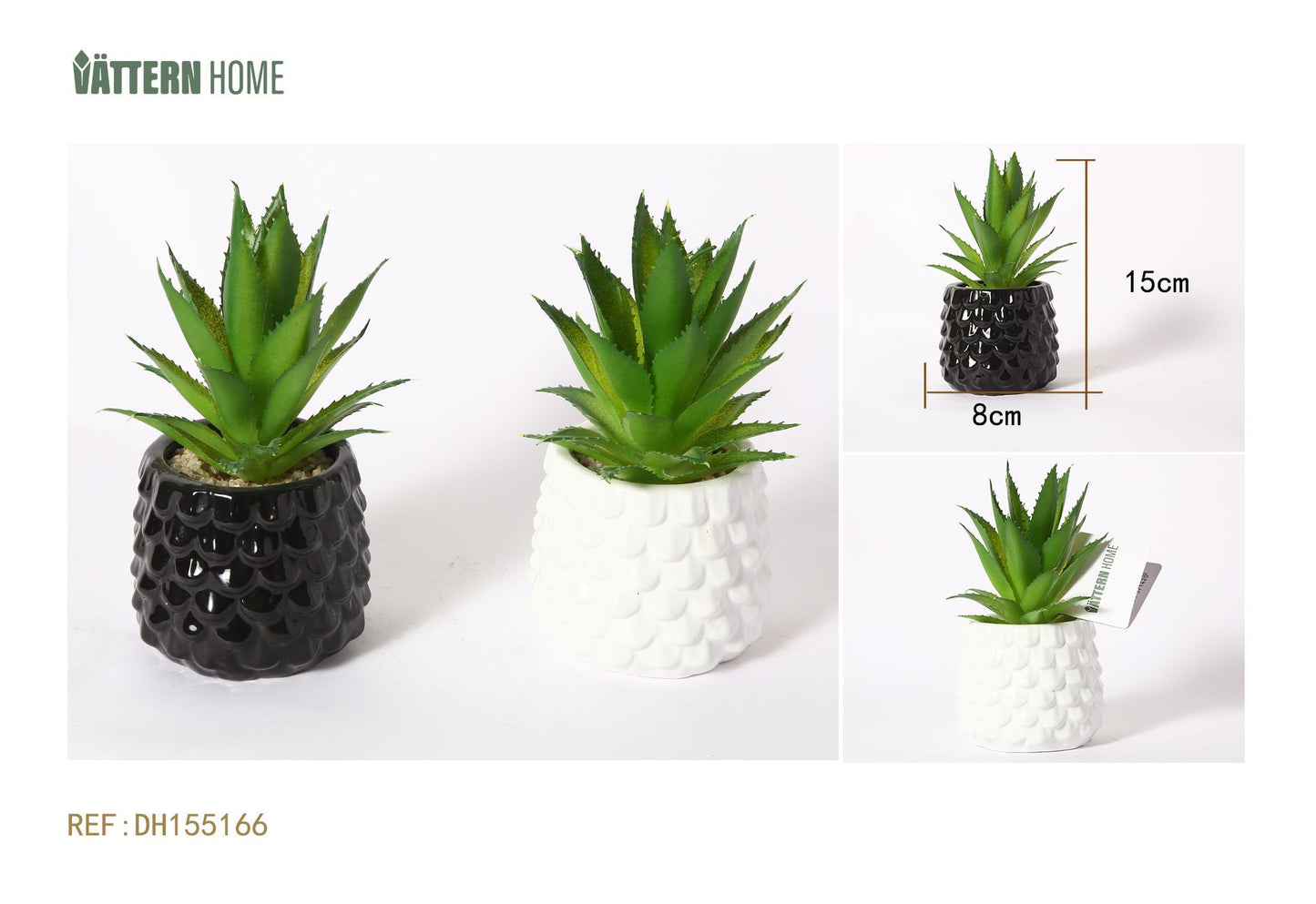 Maceta de cerámica artificial para plantas (paquete de dos) de 8 x 15 cm