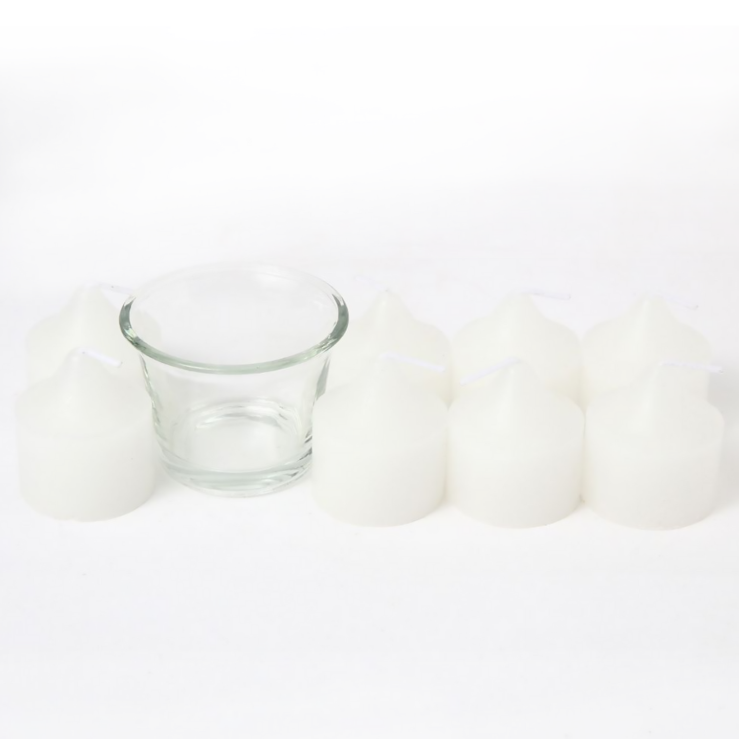 Juego de velas de aromaterapia (8 velas + 1 vaso) 3*4CM de parafina con aroma a campana azul (blanco) que arde durante 2 horas