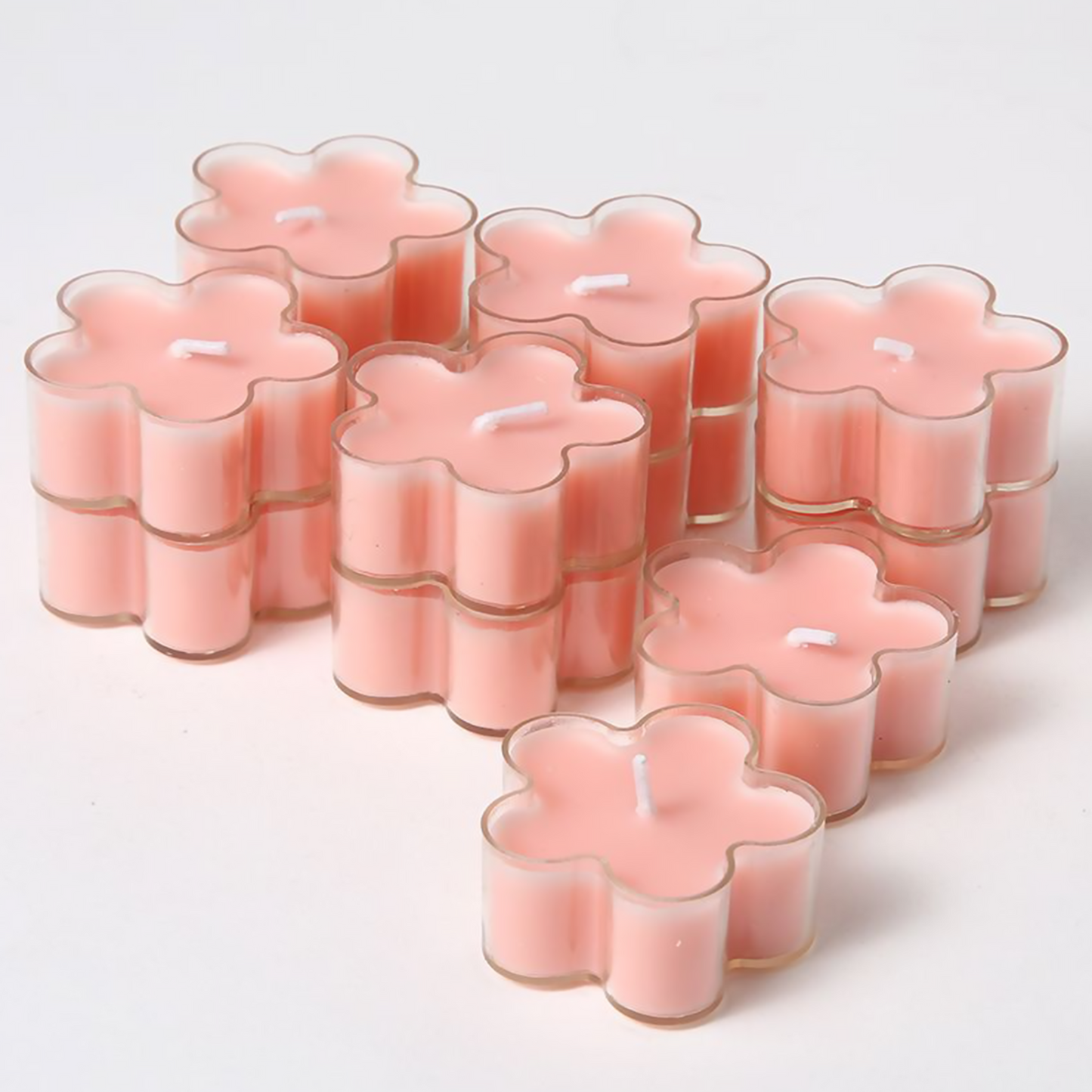 12 velas perfumadas en forma de flor de 2 x 4,5 cm con aroma a rosa de parafina (rosa) que arden durante 4 horas