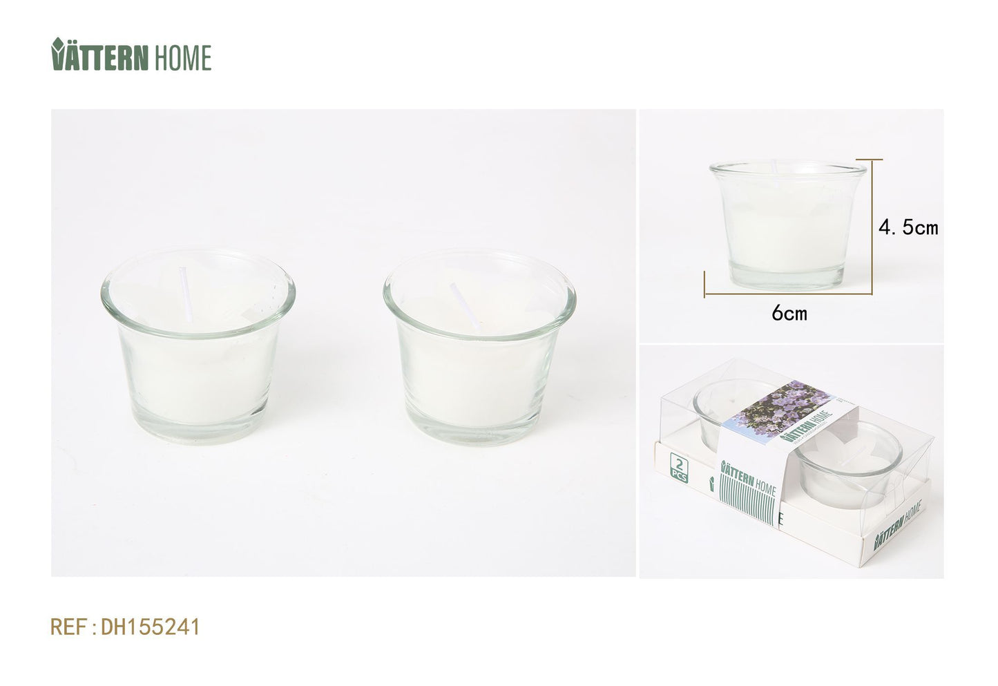 2 velas de taza de 6 x 4,5 cm de parafina con sabor a campana de viento azul (blancas) que arden durante 8 horas