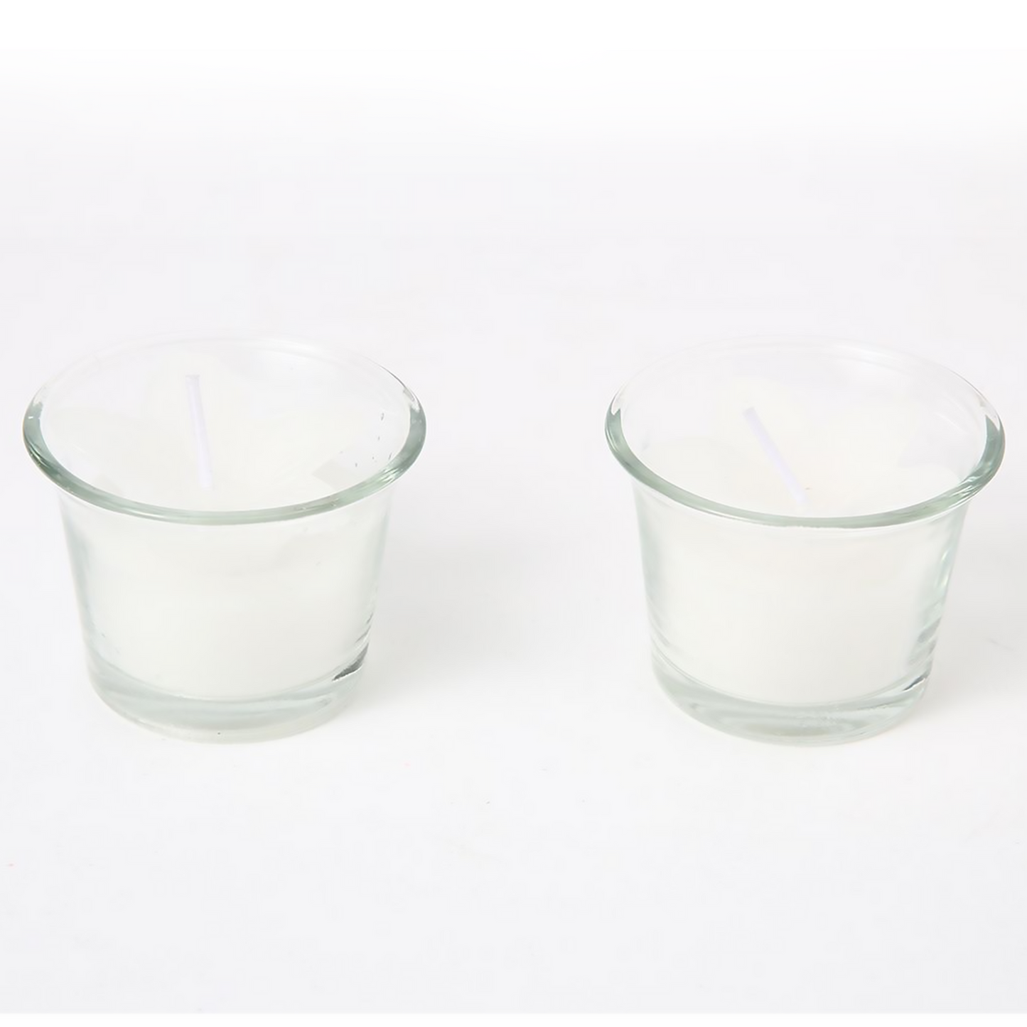 2 velas de taza de 6 x 4,5 cm de parafina con sabor a campana de viento azul (blancas) que arden durante 8 horas