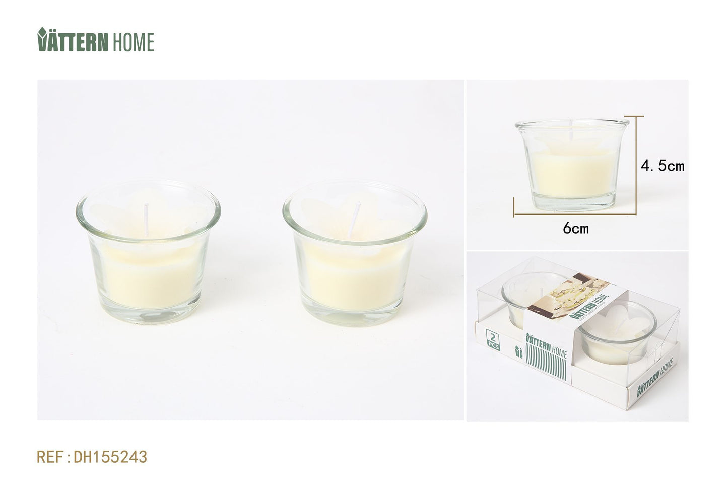 2 tazas de cera de 6,4 x 4,5 de parafina con sabor a crema (blanco lechoso) que arde durante 8 horas
