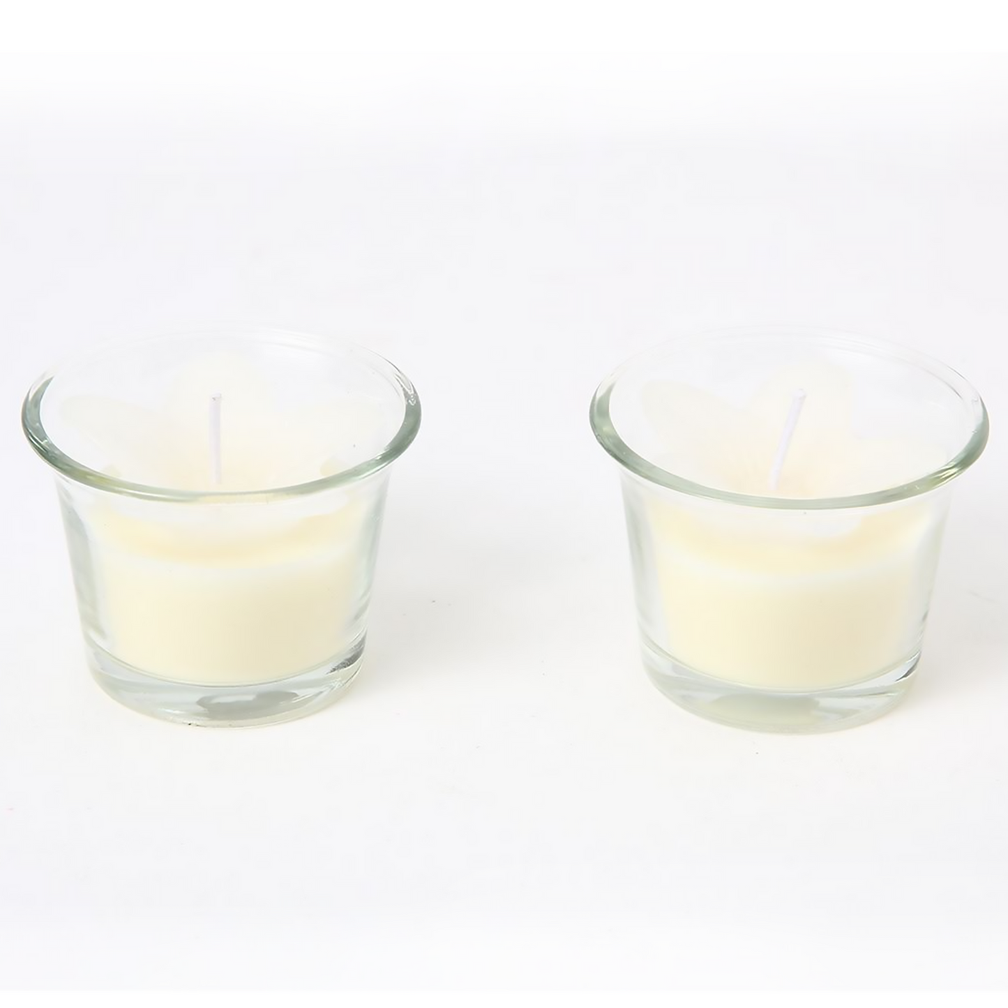 2 tazas de cera de 6,4 x 4,5 de parafina con sabor a crema (blanco lechoso) que arde durante 8 horas
