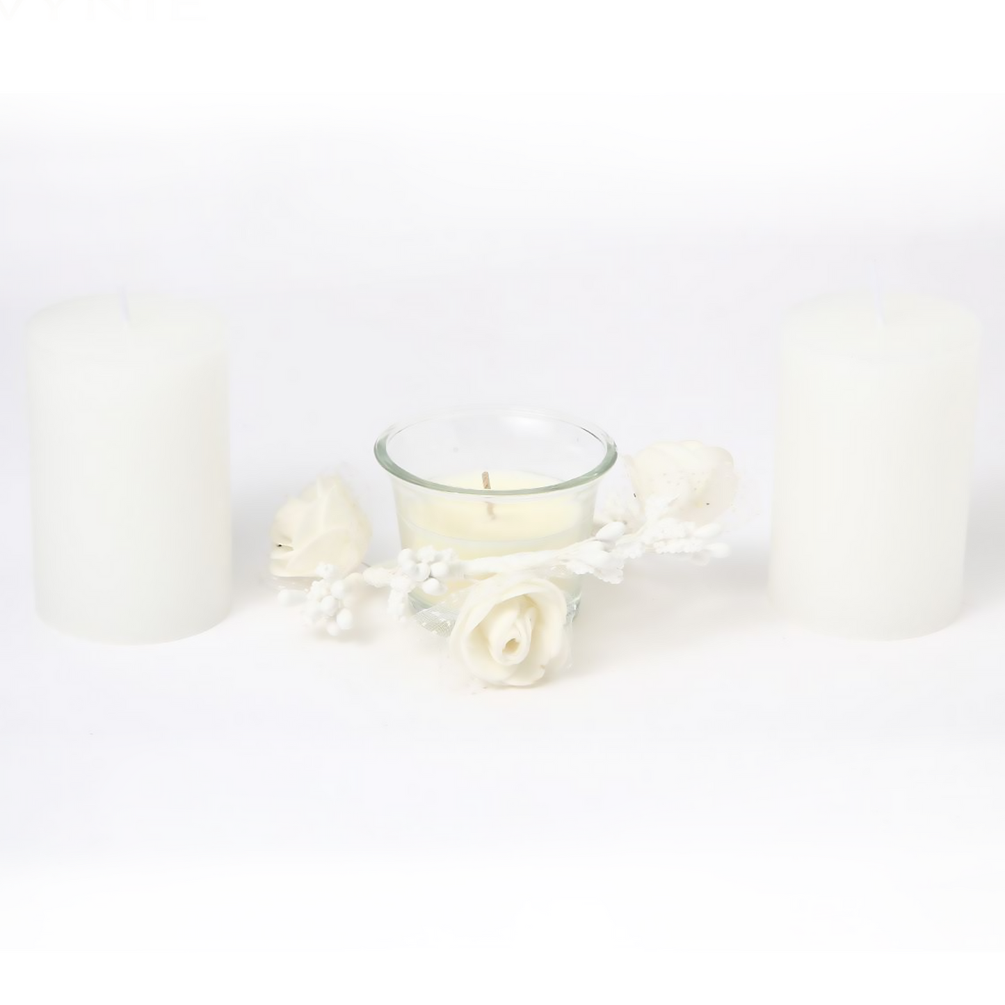 2 velas perfumadas + 1 vela tipo taza de 5*7,5 CM + 4,5*7 CM de parafina con sabor a campana de viento azul (blanca) que arde durante 12 horas