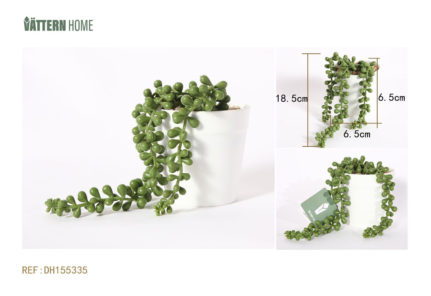 Planta artificial de plástico en maceta de 6,5 x 6,5 cm con forma de corazón, ideal para decorar.