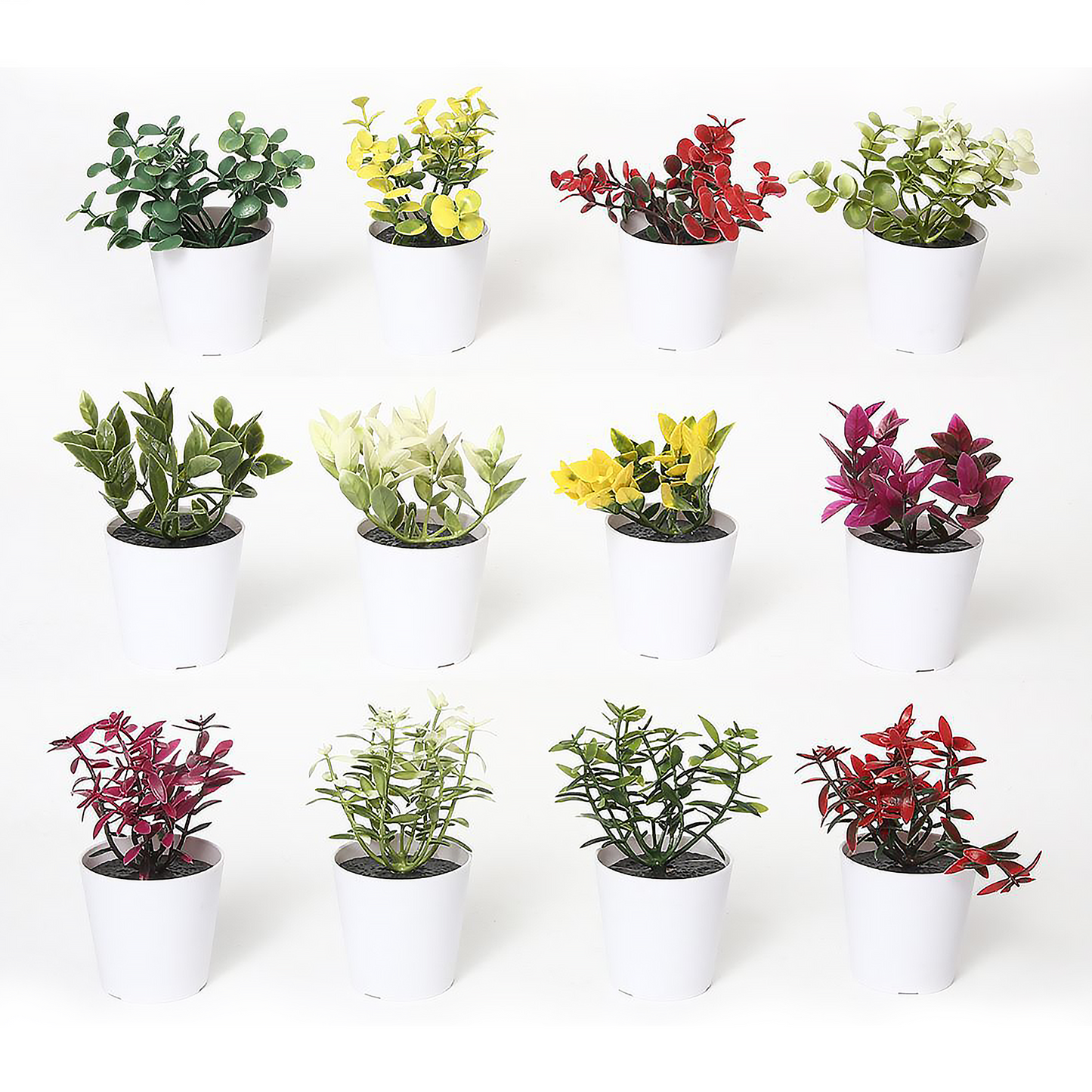 VATTEN HOME Surtido de Plantas Verdes simuladas, plantación con Horquilla, 5,5 x 5,5 x 9 cm, Serie Verde de plástico para Crear un Paisaje de Espacio Natural ecológico, decoración de escenas