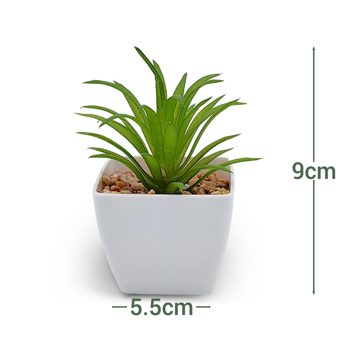 VATTEN HOME Surtido de Plantas Verdes simuladas, plantación con Horquilla, 5,5 x 5,5 x 9 cm, Serie Verde de plástico para Crear un Paisaje de Espacio Natural ecológico, decoración de escenas