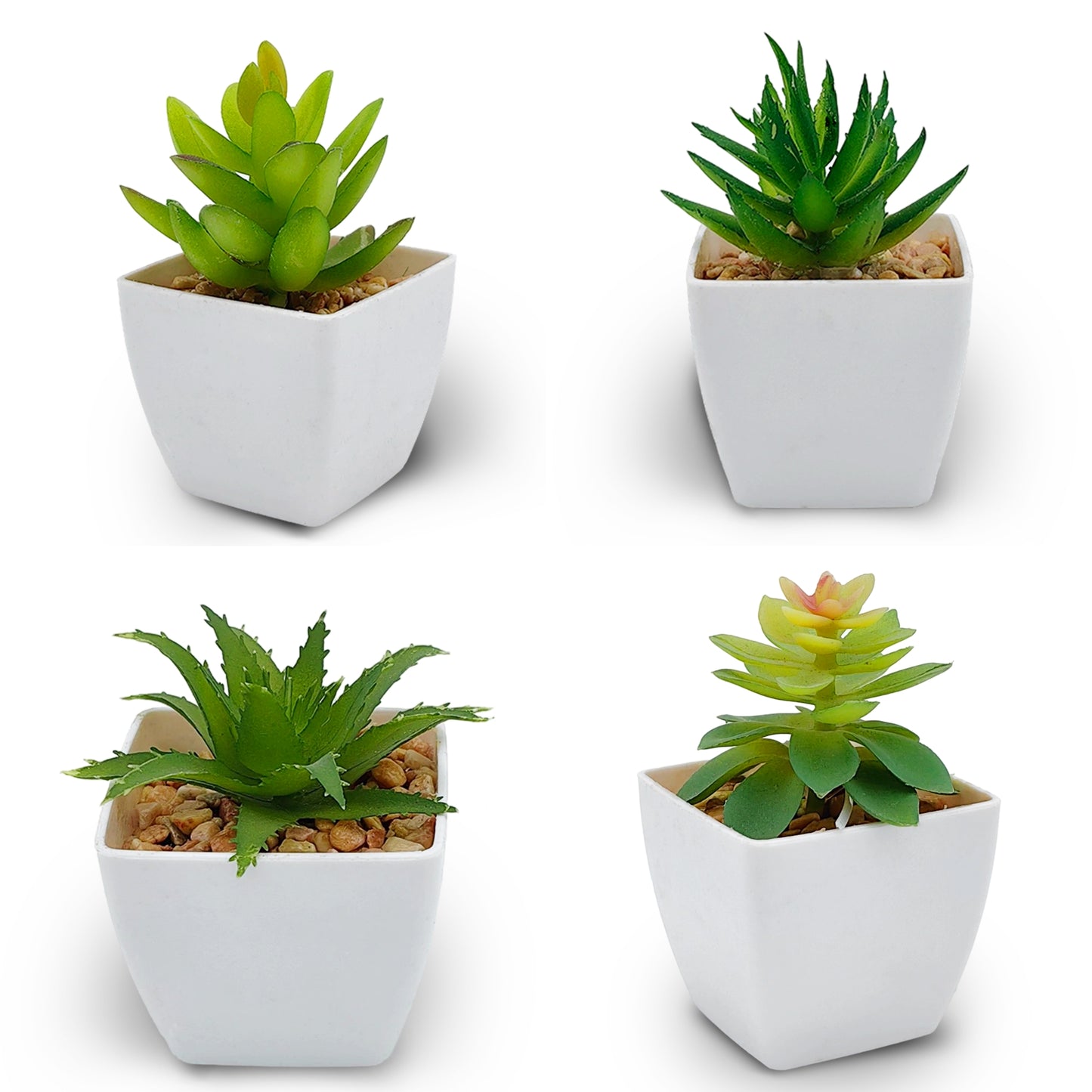 VATTEN HOME Plantas Verdes de simulación en macetas de 5,5 x 5,5 x 6 cm de plástico Verde para Crear un Paisaje Natural ecológico y decoración de escenas.