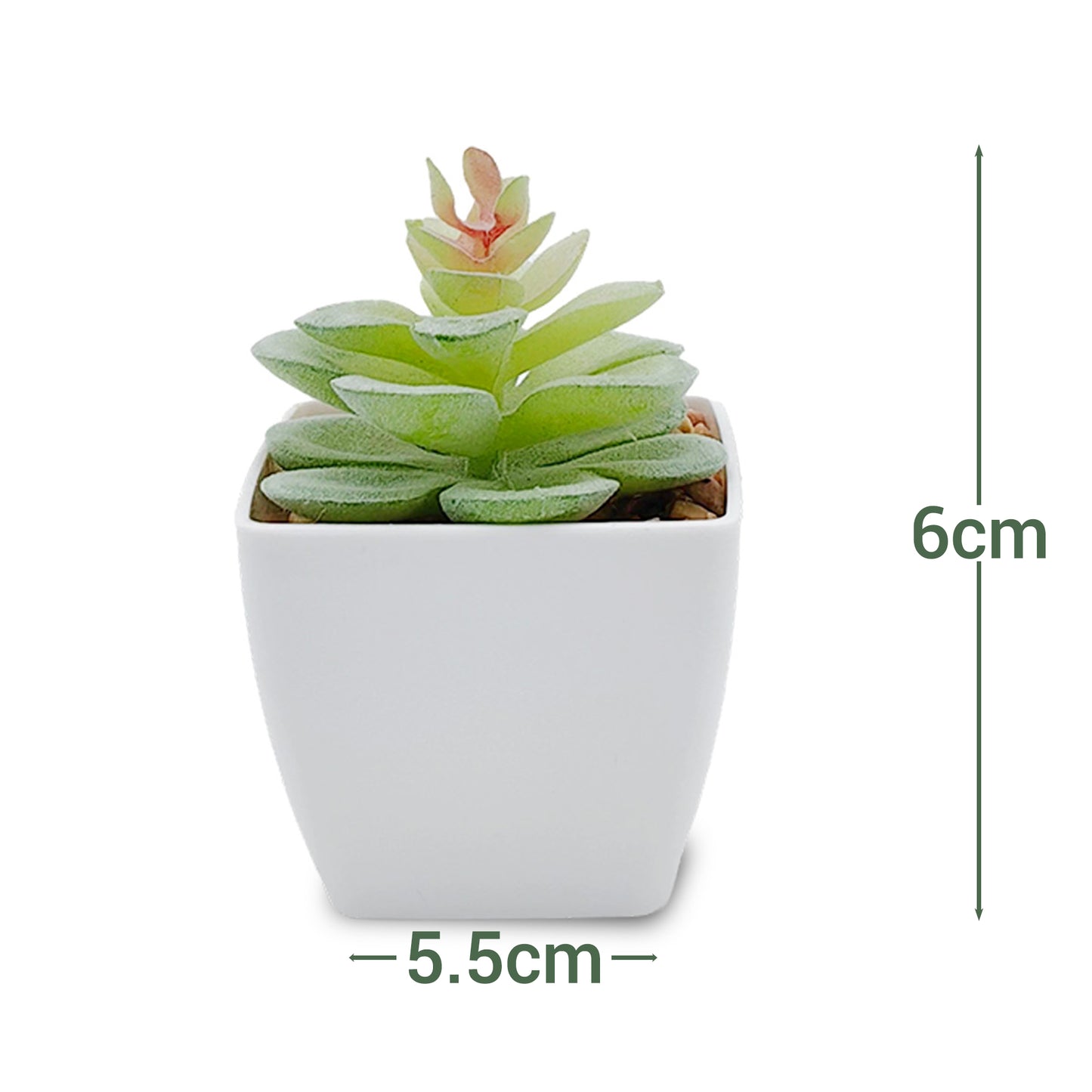 VATTEN HOME Plantas Verdes de simulación en macetas de 5,5 x 5,5 x 6 cm de plástico Verde para Crear un Paisaje Natural ecológico y decoración de escenas.