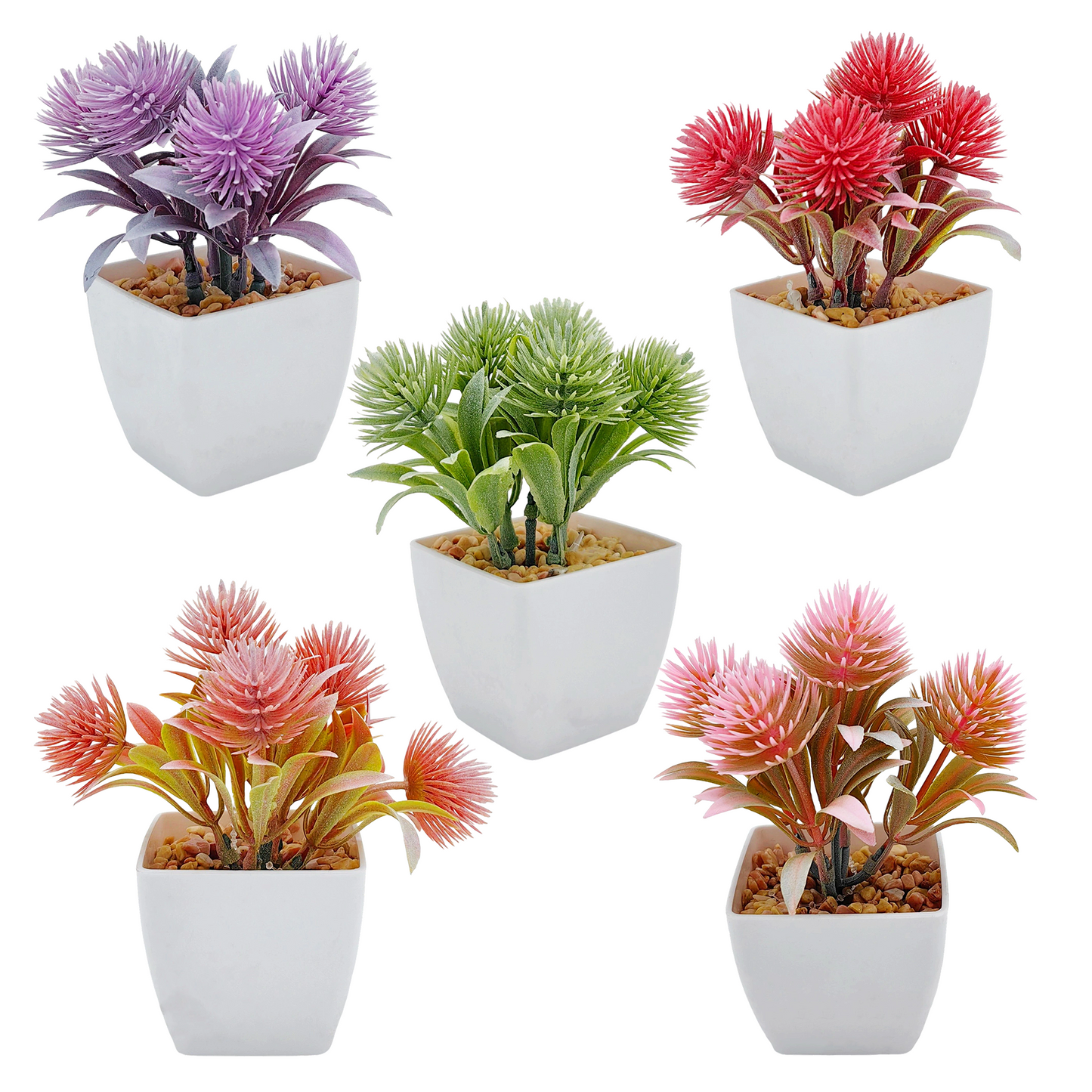 Serie de flores y plantas 5,5*5,5*11 cm, plantas verdes artificiales de plástico, simulación en maceta, adornos creativos, decoración