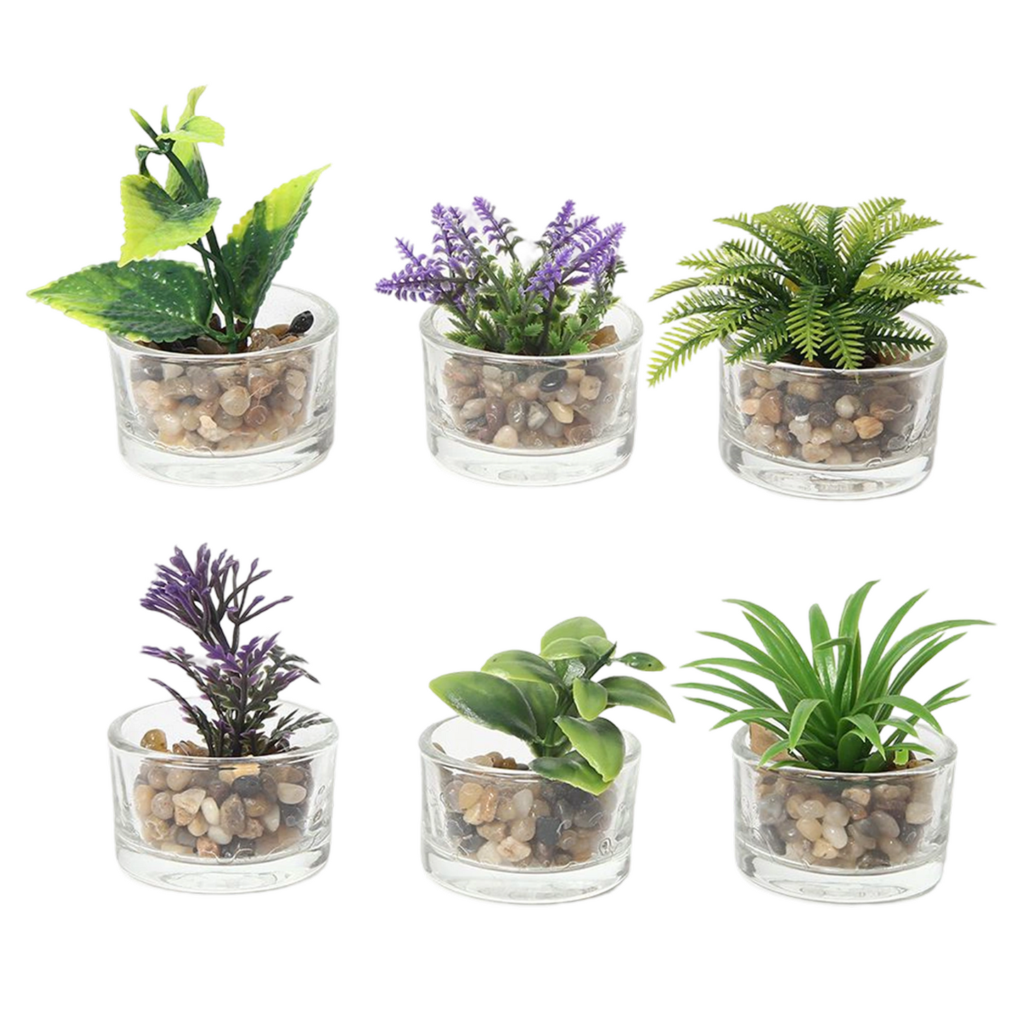 Maceta de cristal serie hierba, maceta para plantas verdes artificiales, 5 x 5 x 5 cm