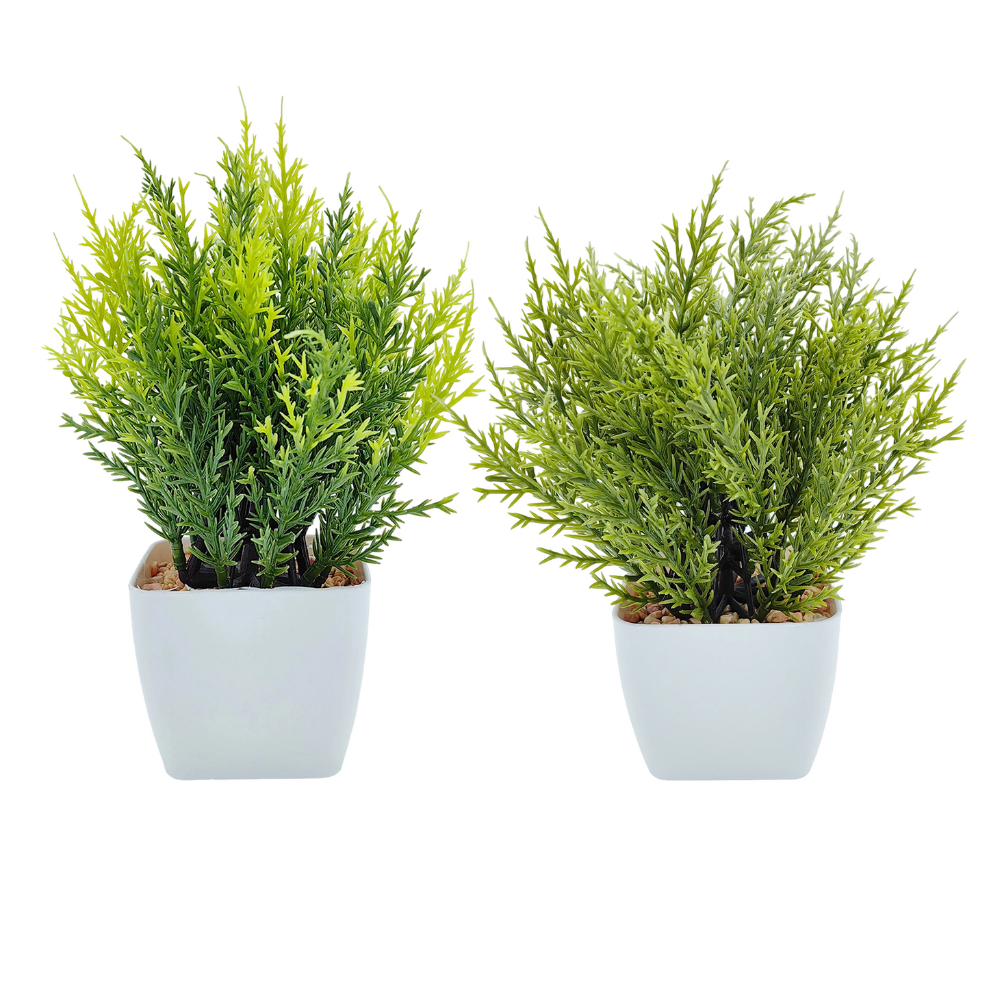 Serie de espinas de pino 7,5 x 7,5 x 19 cm, planta verde artificial, simulación en maceta, adornos creativos, decoración