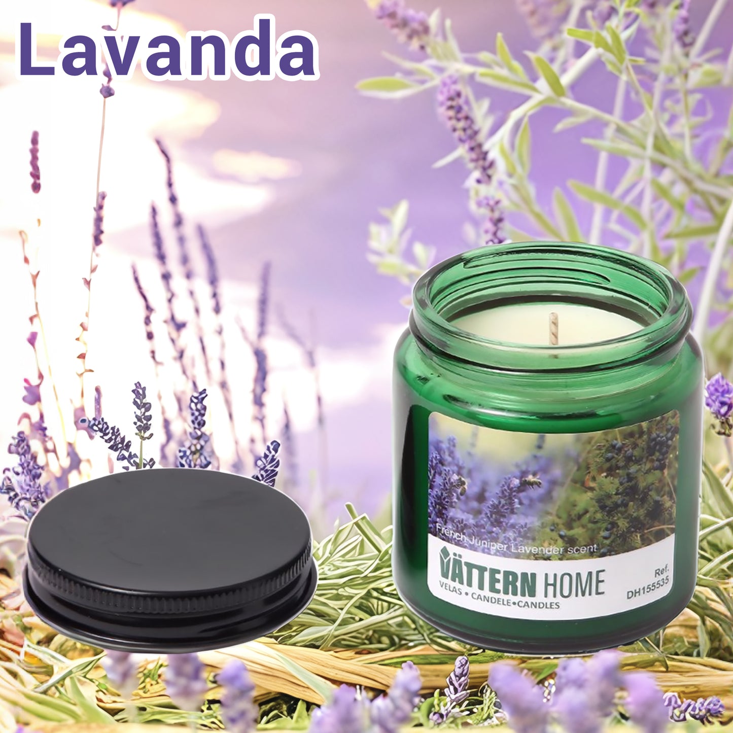 Vela Aromática Perfumada para Aromaterapia, Vela con Tapa, 6.7x6.7x7cm - 10 Horas de Duración, Regalo Mujer Cumpleaños