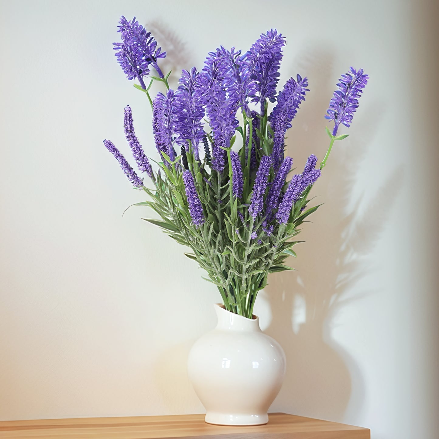 Ramo DE Flores Artificiales, Blanco, Morado, Polietileno+Hierro, Realista, Puro Y Elegante, para Crear FÁCILMENTE UN Ambiente ROMÁNTICO Y Elegante