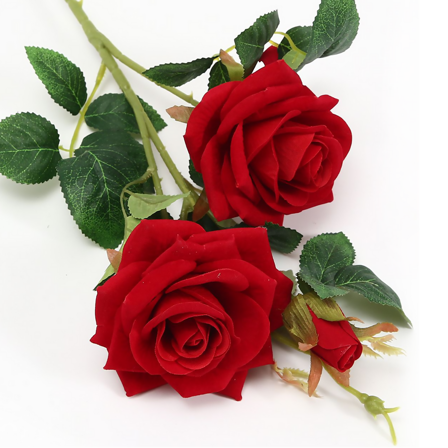 Flocado de poliéster 3 cabezas rosa 62CM rojo