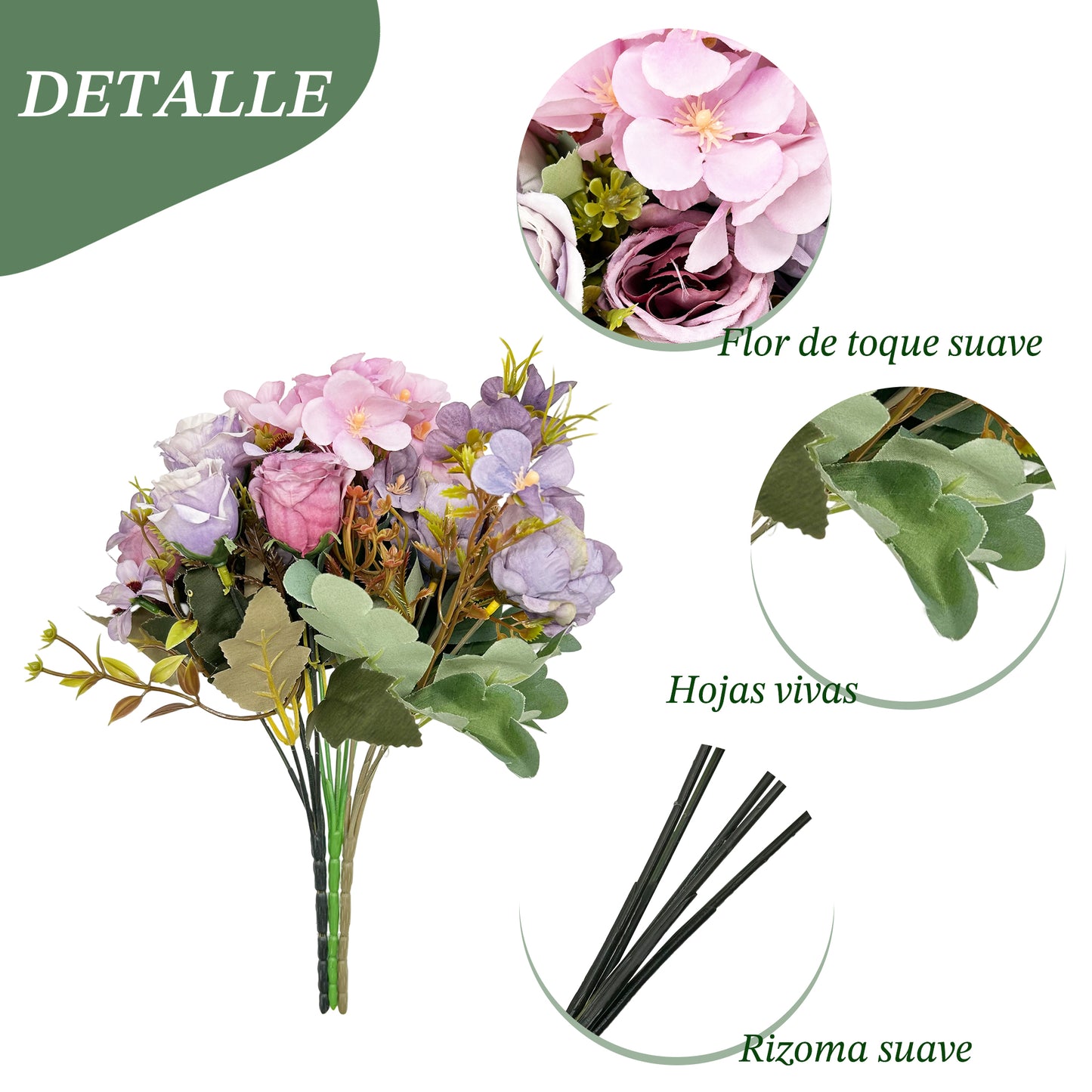 VATTEN HOME Ramos de Tela de Seda Artificial Mixta, adecuados para Ramos de Boda, Decoraciones para Fiestas en el hogar