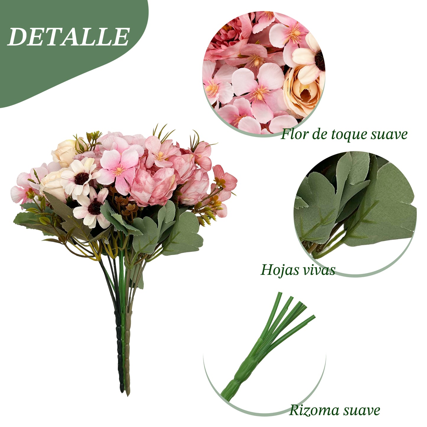 VATTEN HOME Ramos de Tela de Seda Artificial Mixta, adecuados para Ramos de Boda, Decoraciones para Fiestas en el hogar