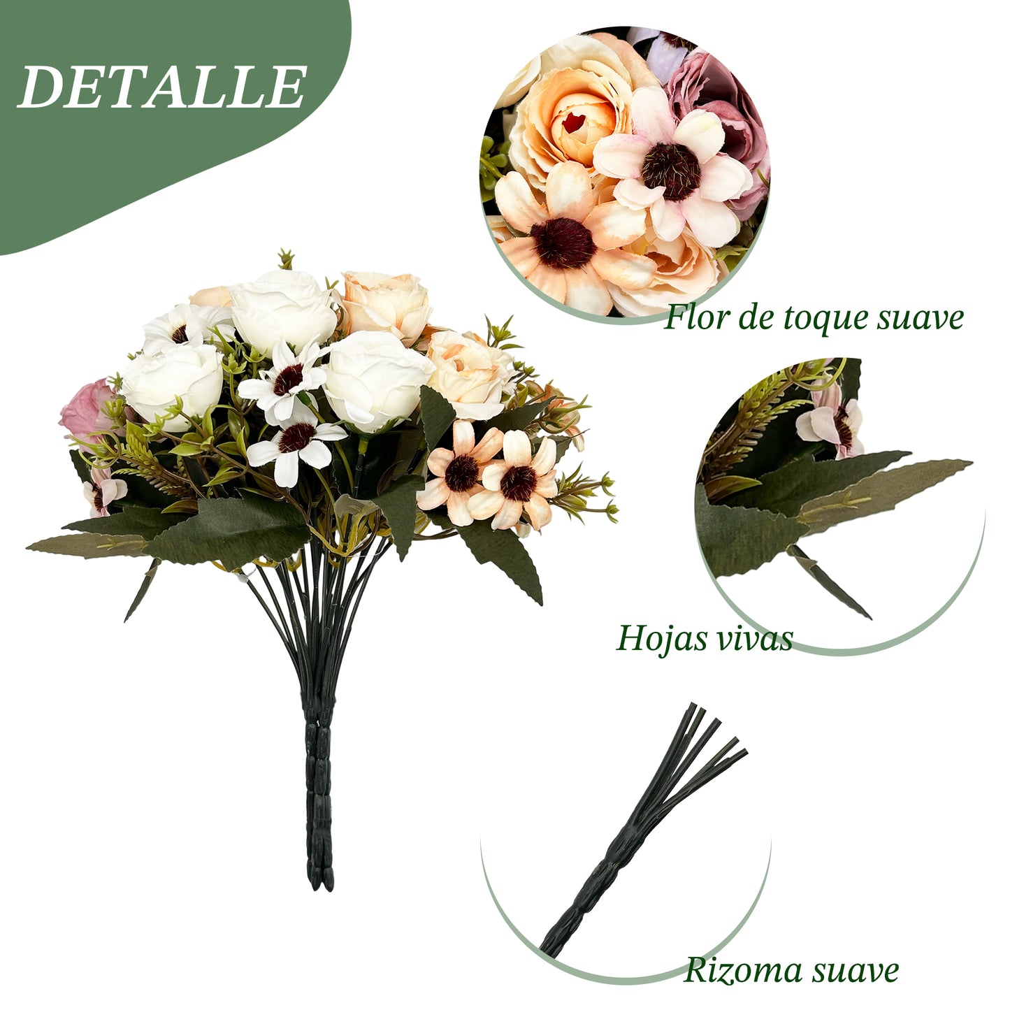 VATTEN HOME Ramos de Tela de Seda Artificial Mixta, adecuados para Ramos de Boda, Decoraciones para Fiestas en el hogar