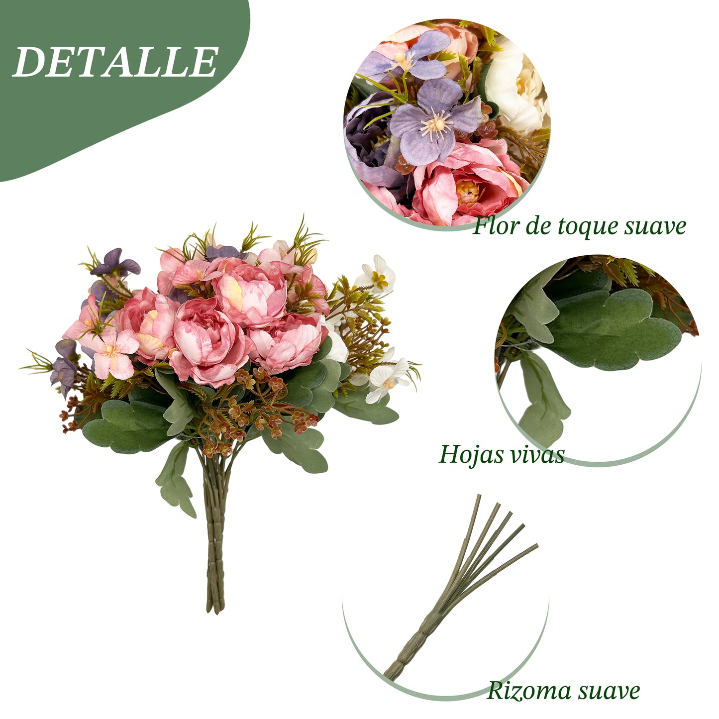 VATTEN HOME Ramos de Tela de Seda Artificial Mixta, adecuados para Ramos de Boda, Decoraciones para Fiestas en el hogar