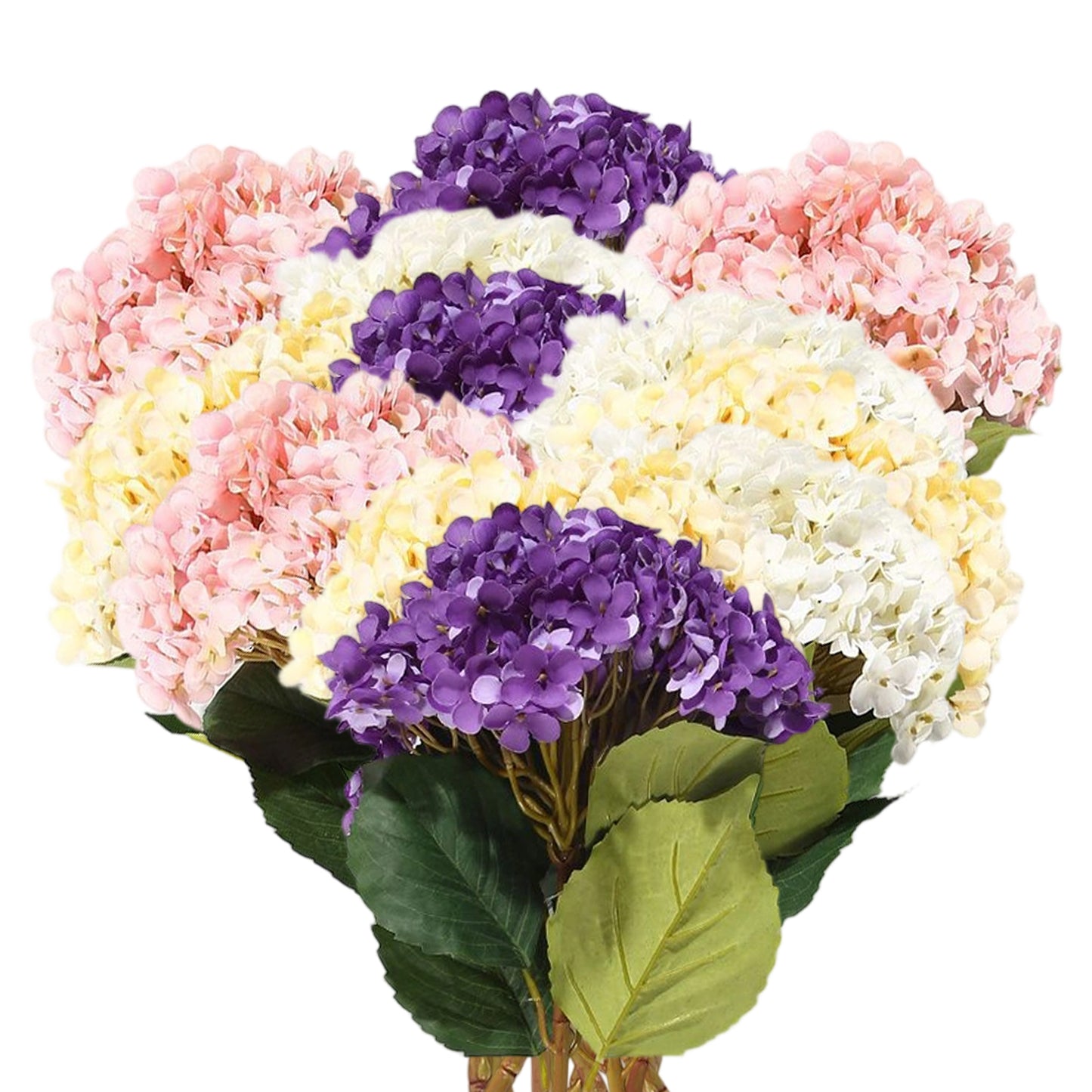 VATTERN Home 12pcs Flores Artificiales, 4 Colores de Plantas Falsas(Púrpura, Blanco, Amarillo, Rosa)