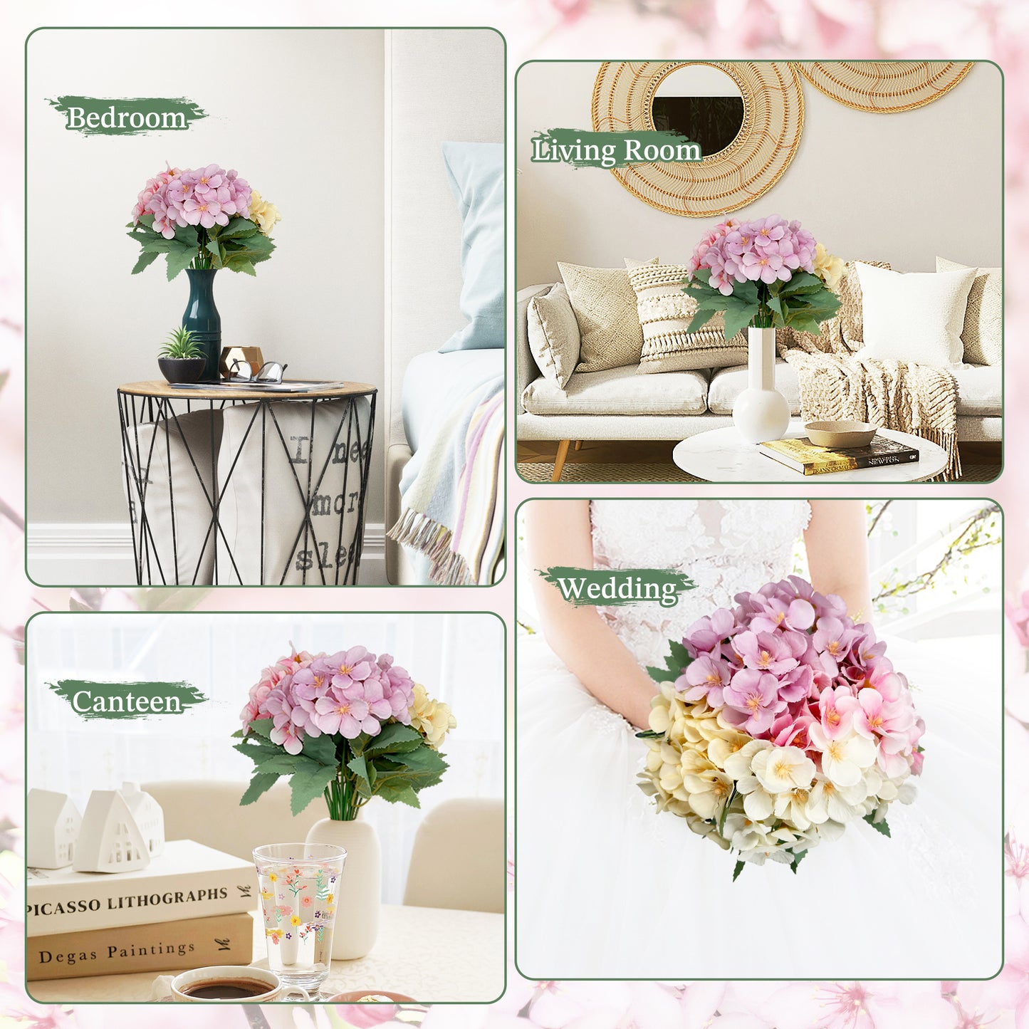 VATTEN HOME Ramos de Tela de Seda Artificial Mixta, adecuados para Ramos de Boda, Decoraciones para Fiestas en el hogar